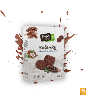 Kakaové sušienky s kokosom 120g - Free Village